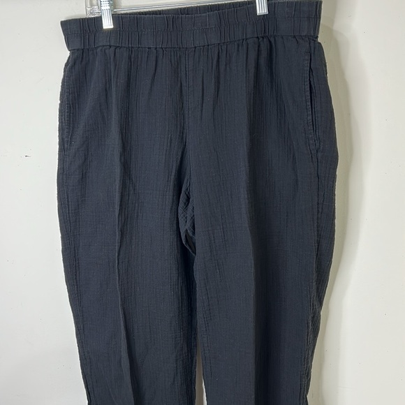 EILEEN FISHER Black Cropped Organic Cotton Pull-On Pants Size Large - Picture 11 of 16